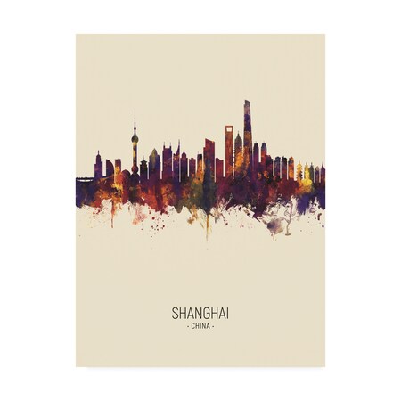 Michael Tompsett 'Shanghai China Skyline Portrait III' Canvas Art,18x24